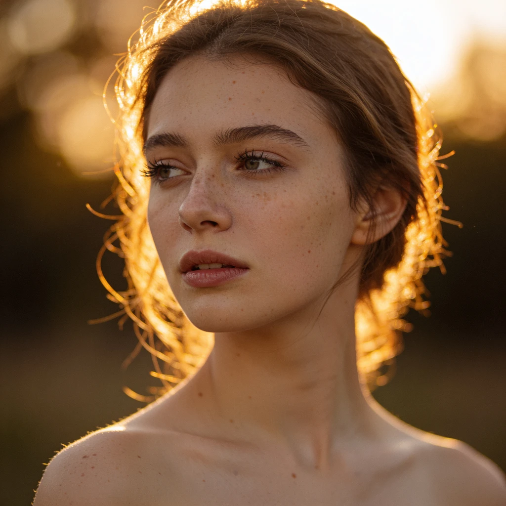AI generated golden hour portrait